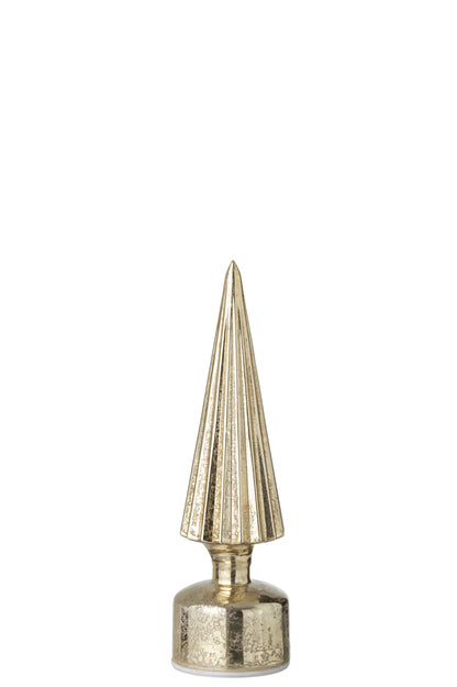 Tree LED Turning Glass Gold Colored Small