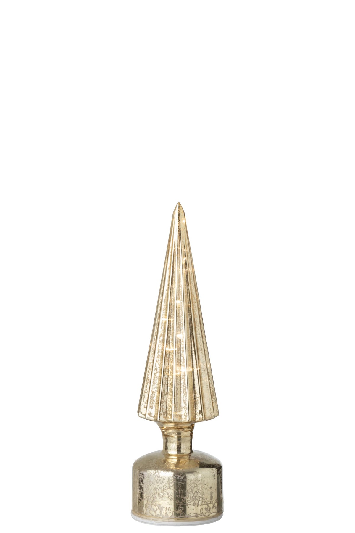 Tree LED Turning Glass Gold Colored Small