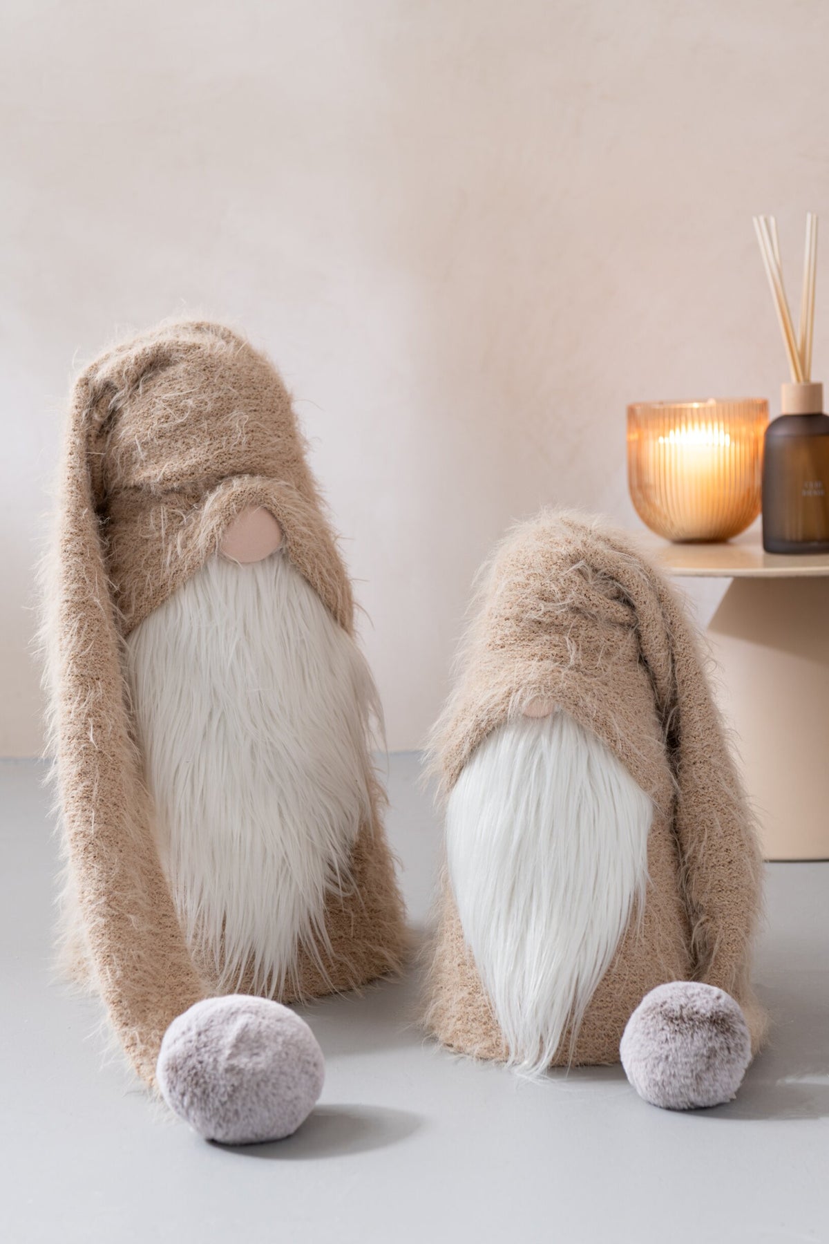 Santa Claus Winter Polyester Beige/White Large