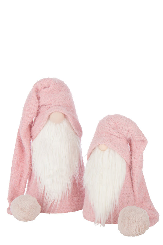 Santa Claus Winter Polyester Light Pink/White Large