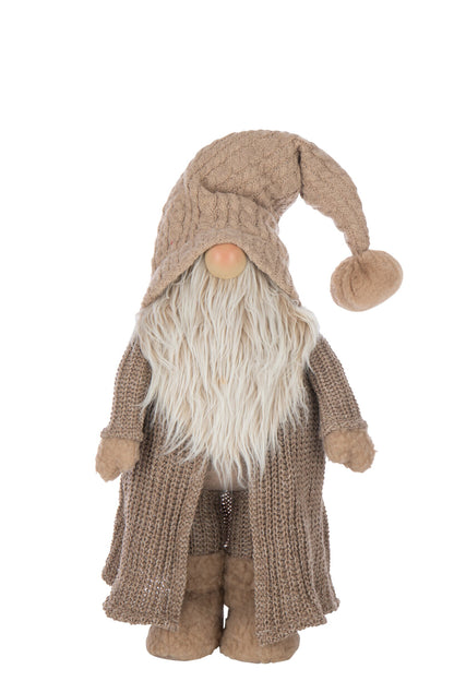 Santa Claus Winter Sweater Polyester Taupe/Off-White