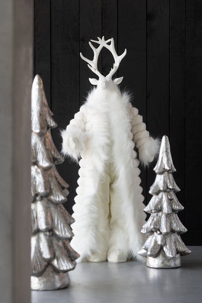 Deer Standing Coat Polyester White Small