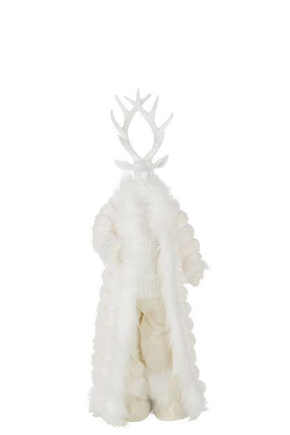 Deer Standing Coat Polyester White Small