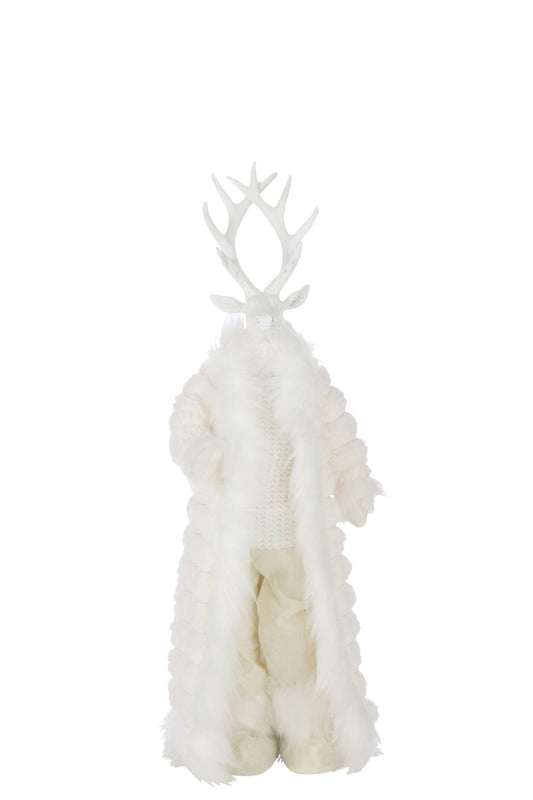 Deer Standing Coat Polyester White Small