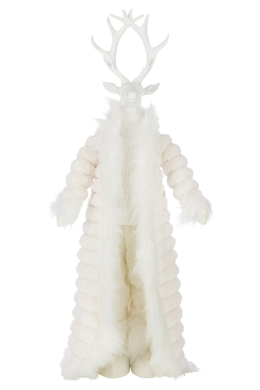 Deer Standing Coat Polyester White Large