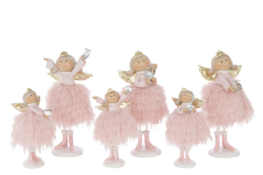 Angel Diamond Heart Polyresin Light Pink Large Assortment Of 3