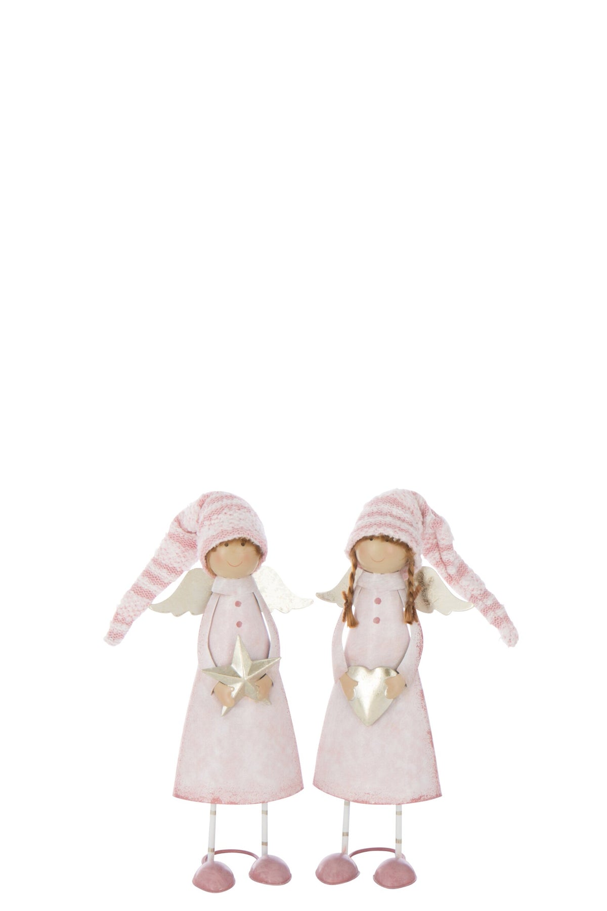 Angel Heart + Star Metal Light Pink/Gold Medium Assortment Of 2