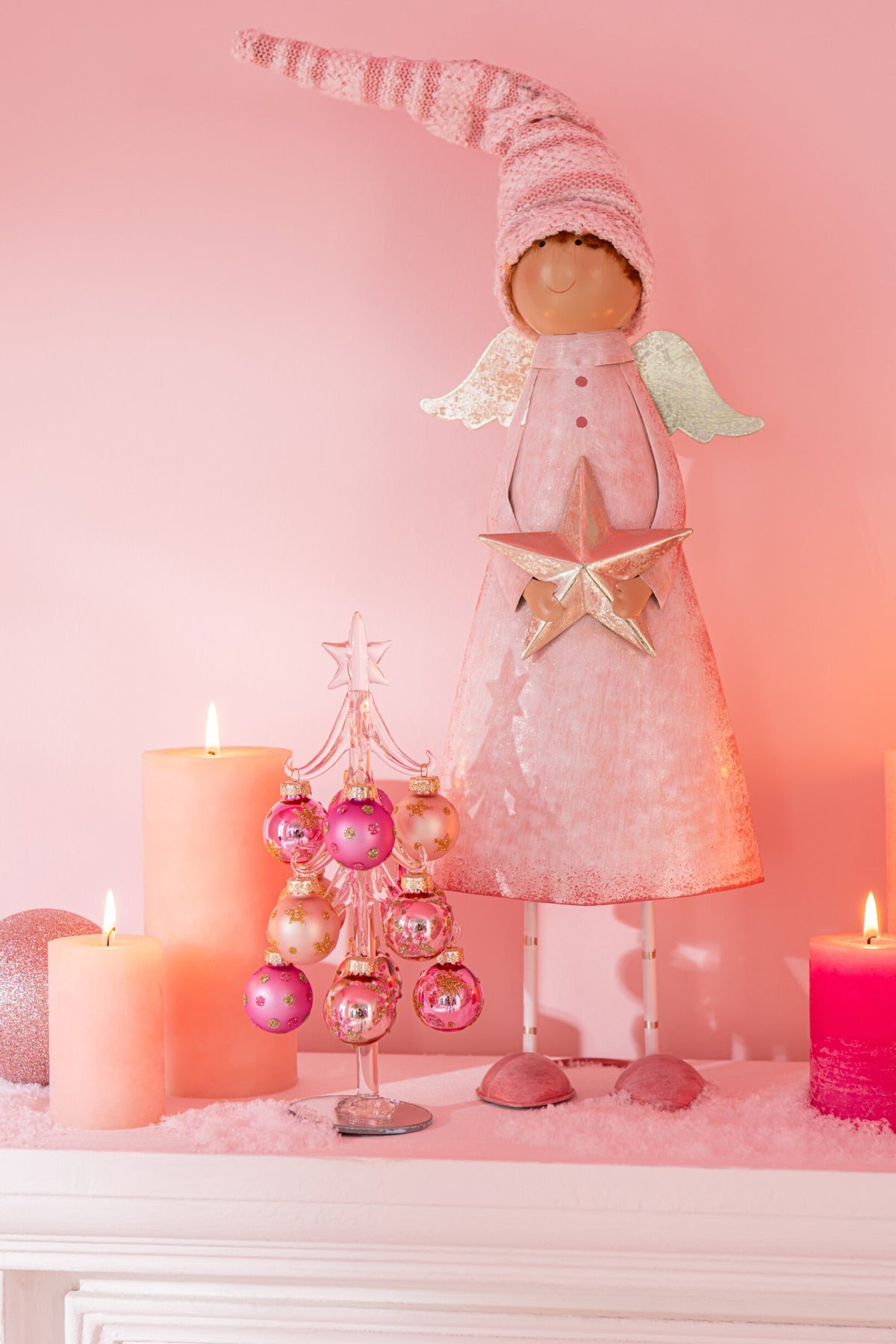 Angel Heart + Star Metal Light Pink/Gold Large Assortment Of 2