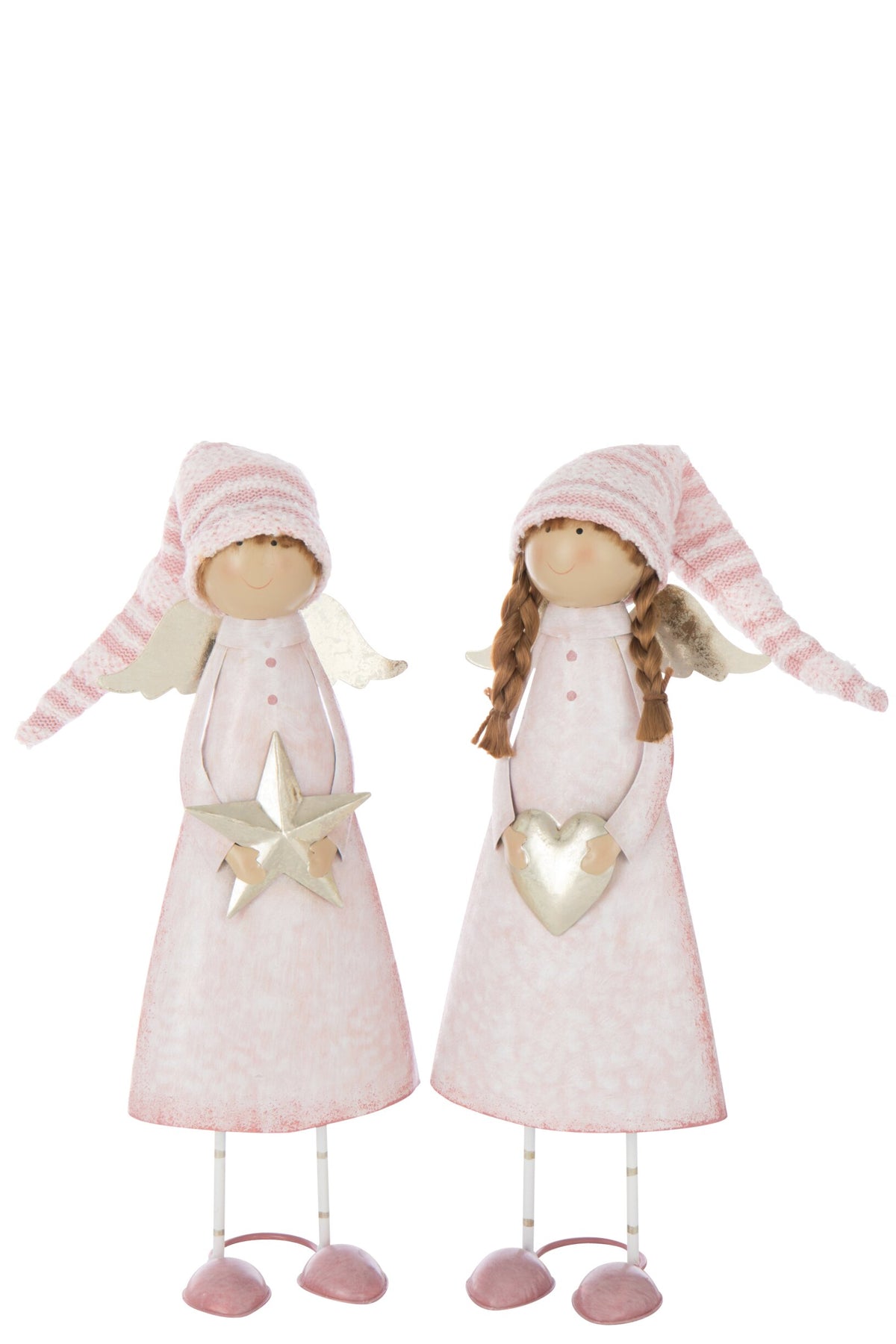 Angel Heart + Star Metal Light Pink/Gold Large Assortment Of 2