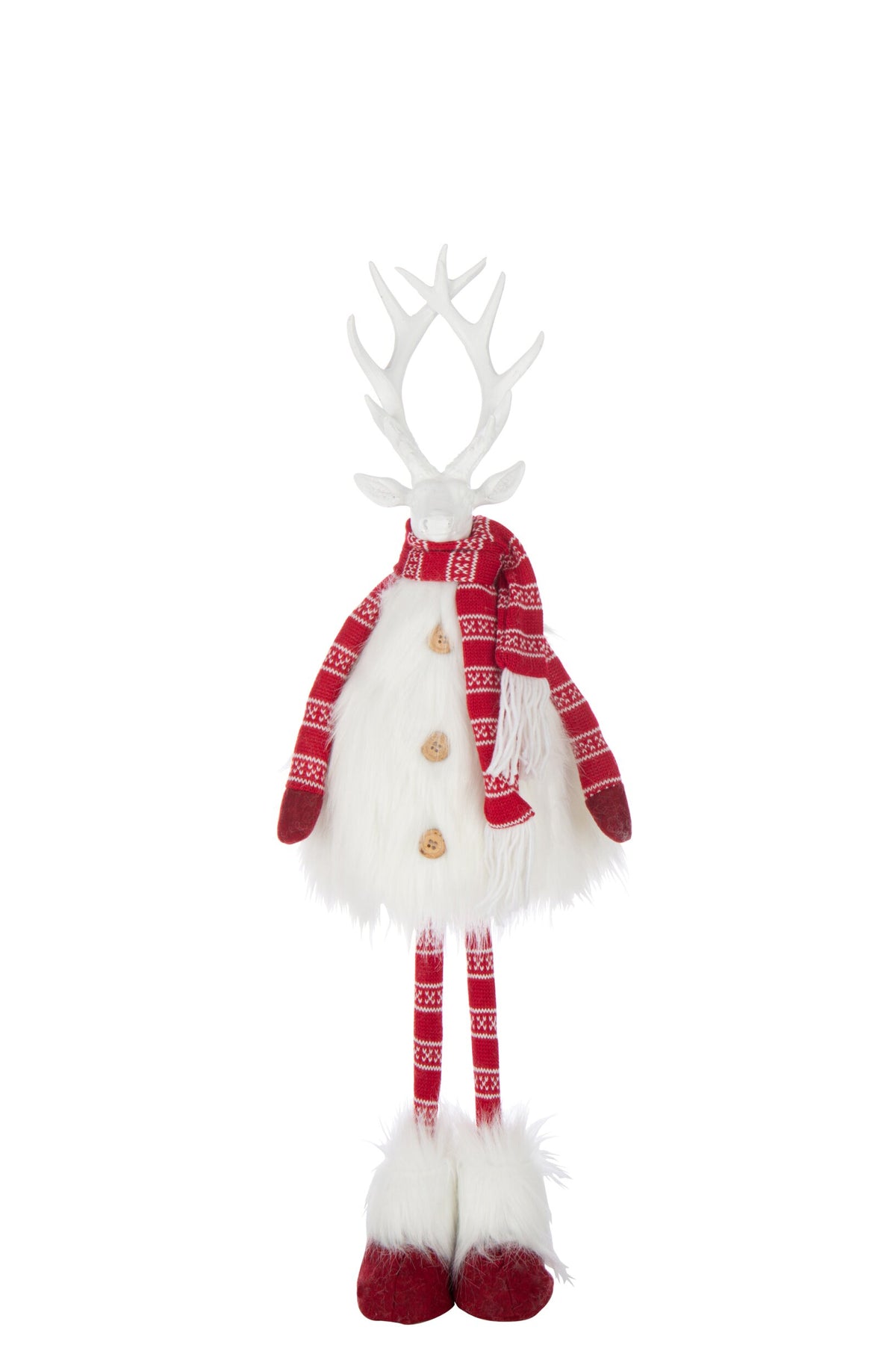 Deer Fur + Scarf Polyester White/Christmas Red Medium