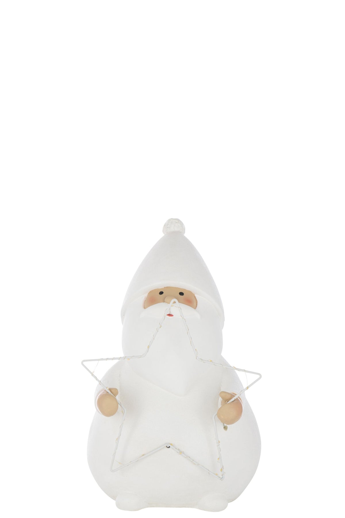Santa Claus LED Star Polyresin White Large