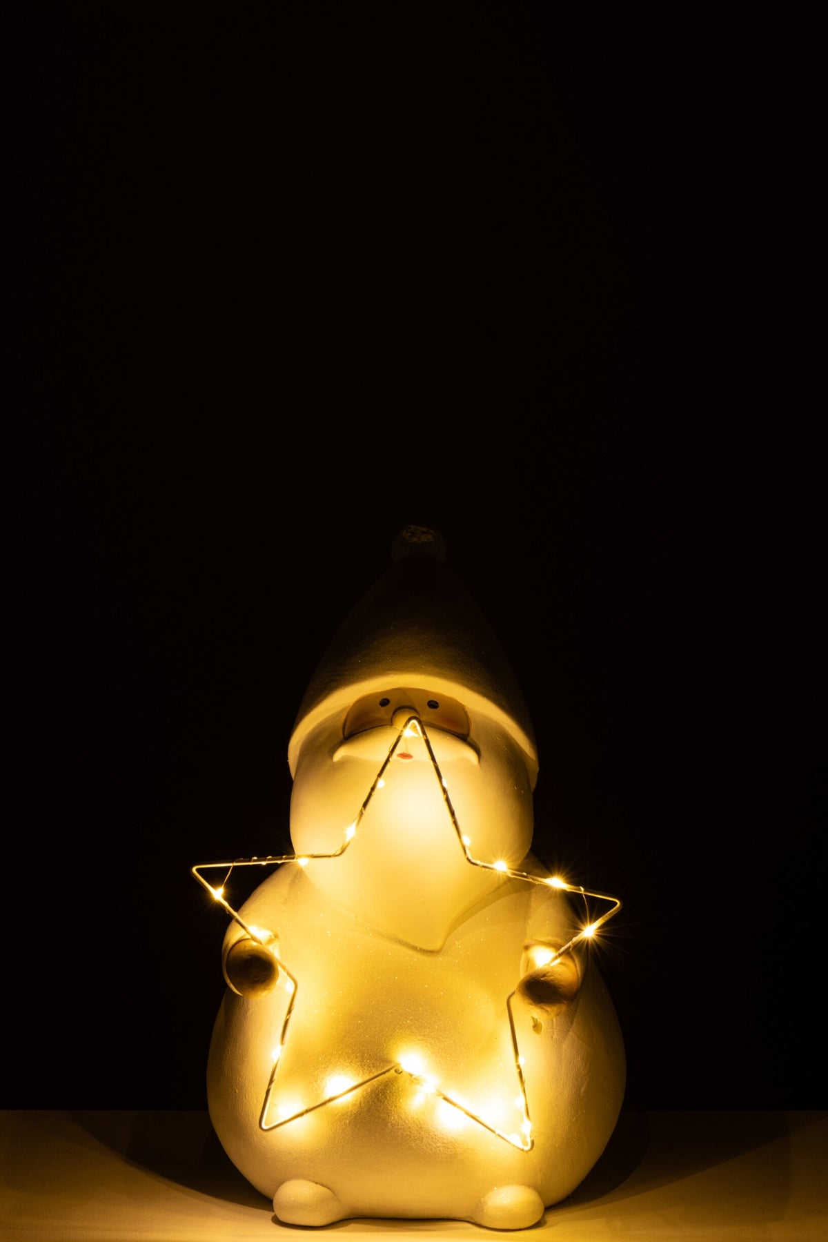 Santa Claus LED Star Polyresin White Large