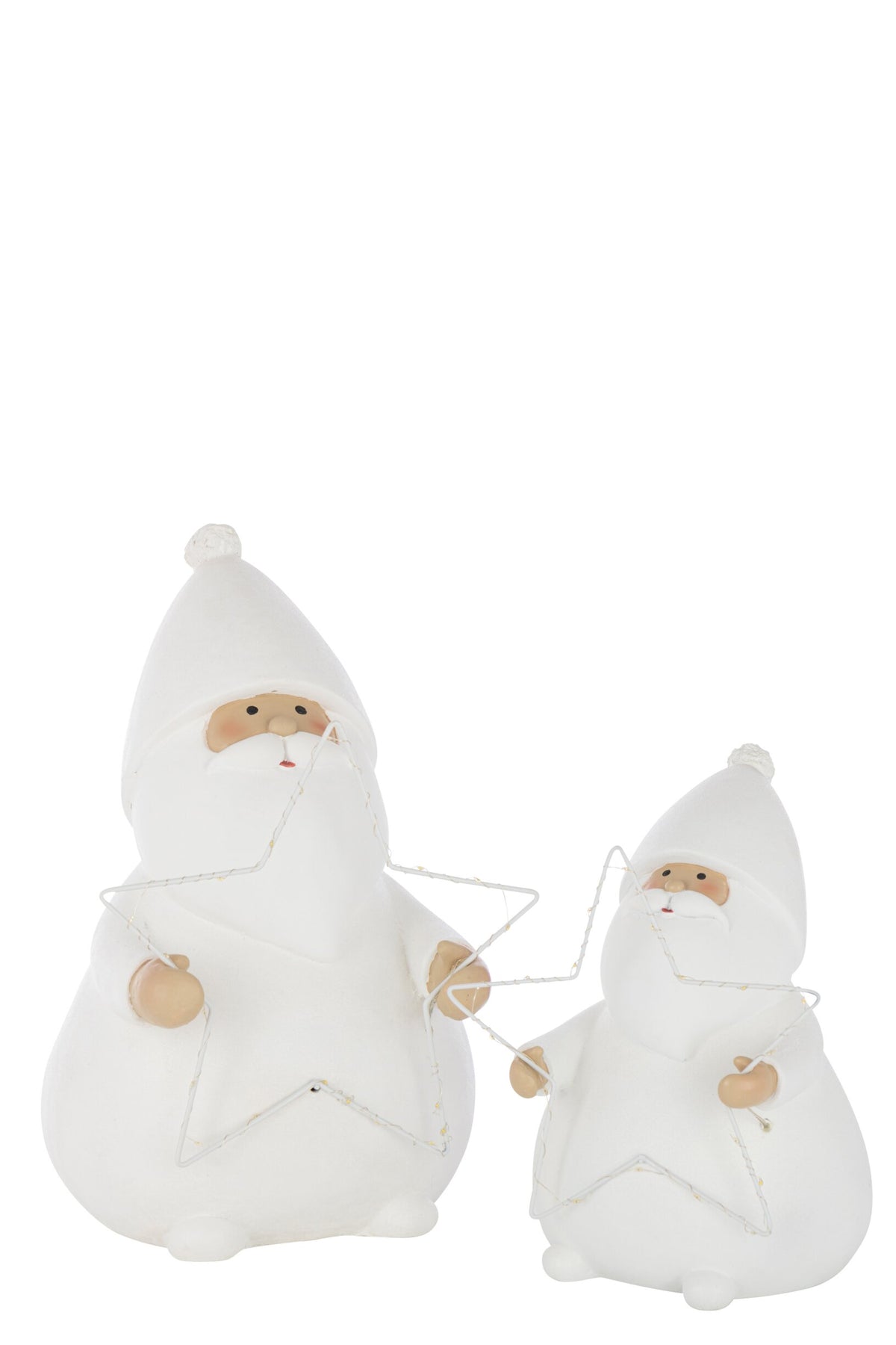 Santa Claus LED Star Polyresin White Large