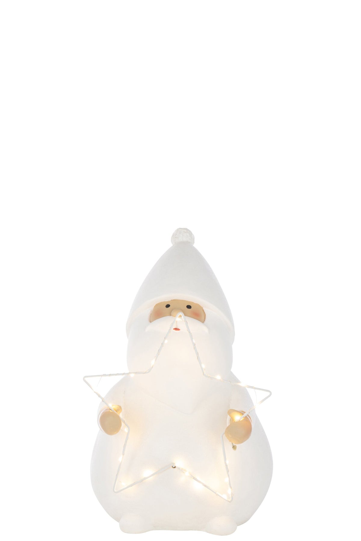 Santa Claus LED Star Polyresin White Large