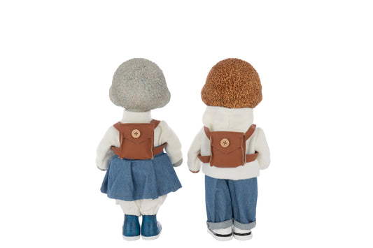 Poodle Clothe+Bag Polyresin Multicolored Large Assortment Of 2