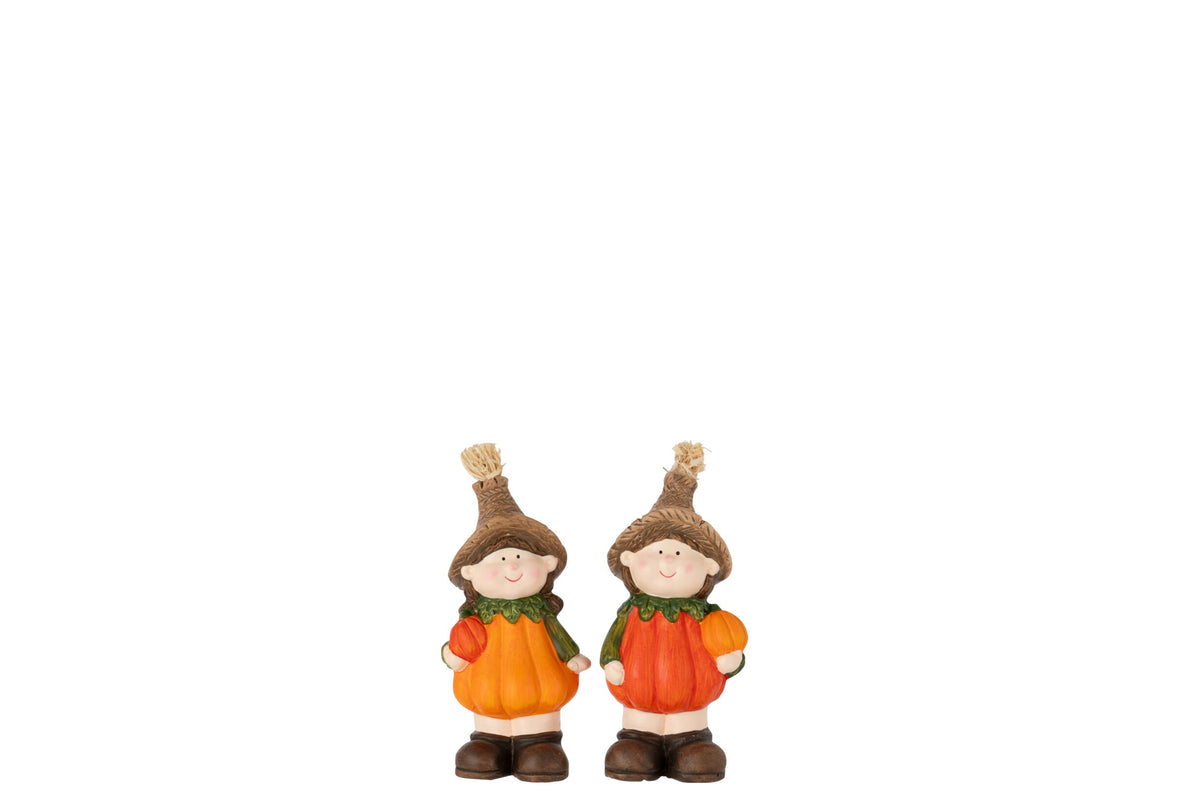 Child Pumpkin Clay Orange/Dark Orange Small Assortment Of 2