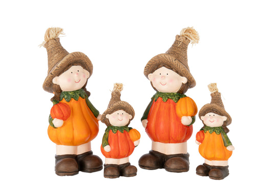 Child Pumpkin Clay Orange/Dark Orange Large Assortment Of 2