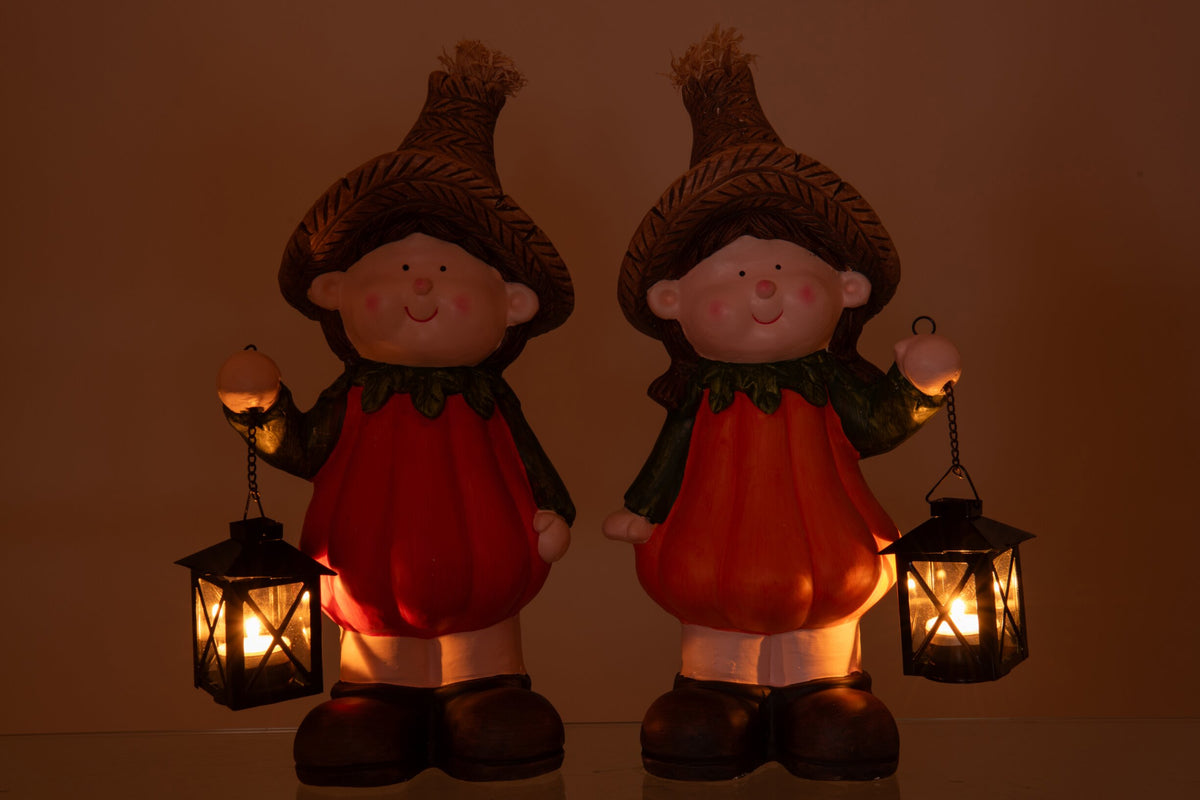 Child Pumpkin+Lantern Magnesium Orange/Dark Orange Assortment Of 2