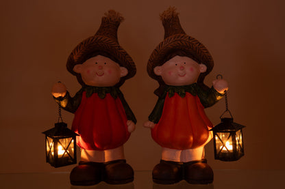 Child Pumpkin+Lantern Magnesium Orange/Dark Orange Assortment Of 2