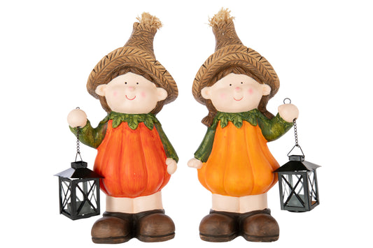 Child Pumpkin+Lantern Magnesium Orange/Dark Orange Assortment Of 2