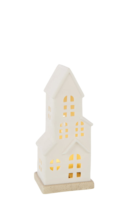 House LED 4 Windows Clay White