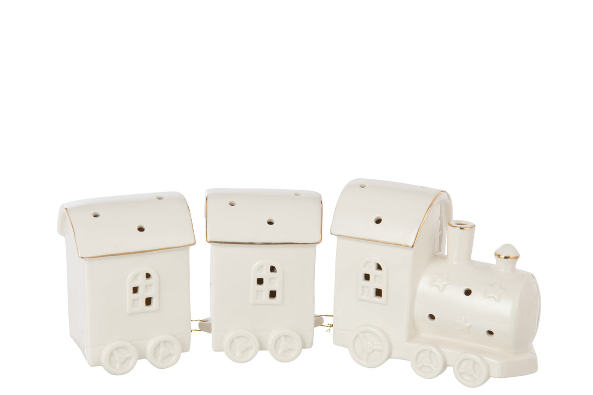 Train LED 2 Wagons Clay White