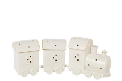 Train LED 2 Wagons Clay White