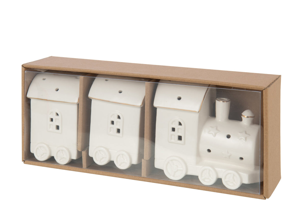 Train LED 2 Wagons Clay White