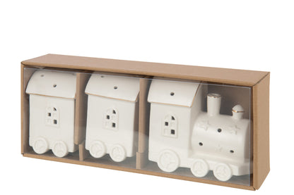 Train LED 2 Wagons Clay White