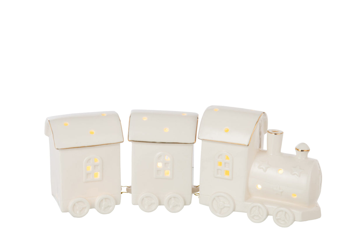 Train LED 2 Wagons Clay White