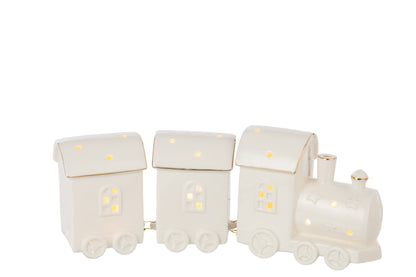 Train LED 2 Wagons Clay White