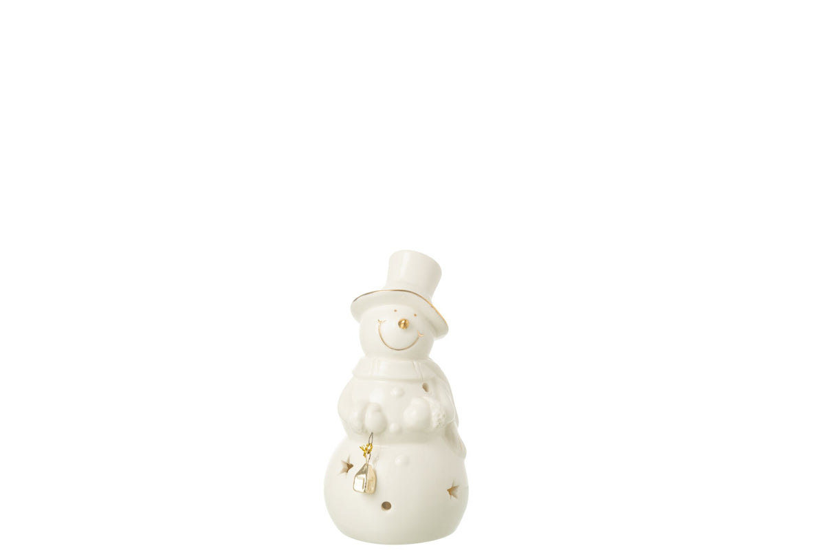 Snowman LED Porcelain Ecru Small