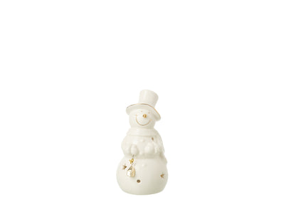 Snowman LED Porcelain Ecru Small