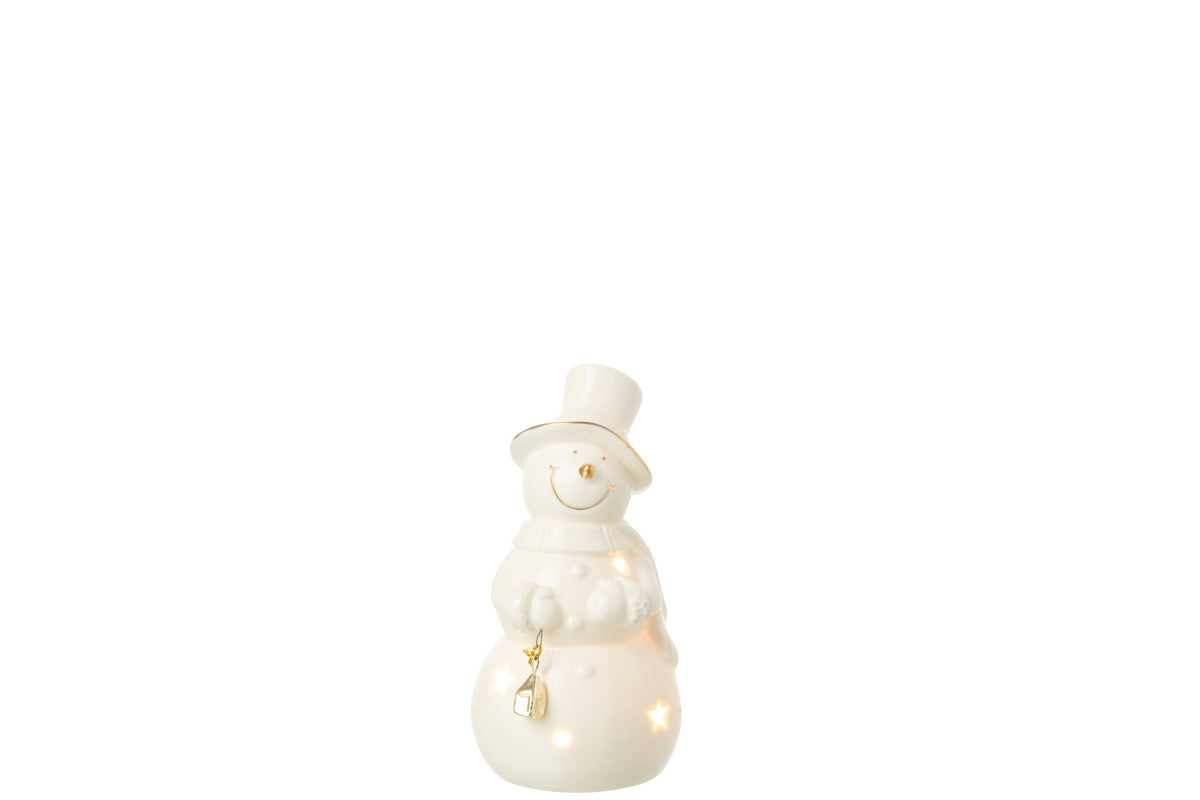 Snowman LED Porcelain Ecru Small