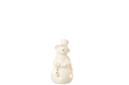 Snowman LED Porcelain Ecru Small