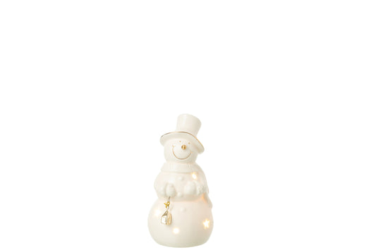 Snowman LED Porcelain Ecru Small