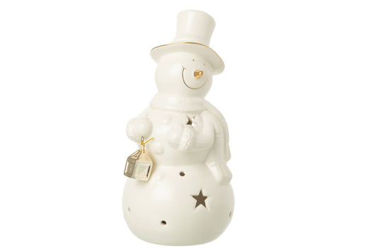 Snowman LED Porcelain Ecru Large