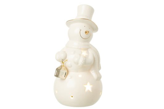 Snowman LED Porcelain Ecru Large