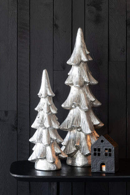 Christmas Tree On Base Magnesium Silver Colored Large