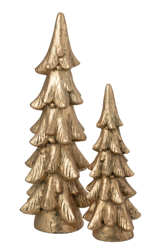 Christmas Tree Round Base Magnesium Gold Colored Large