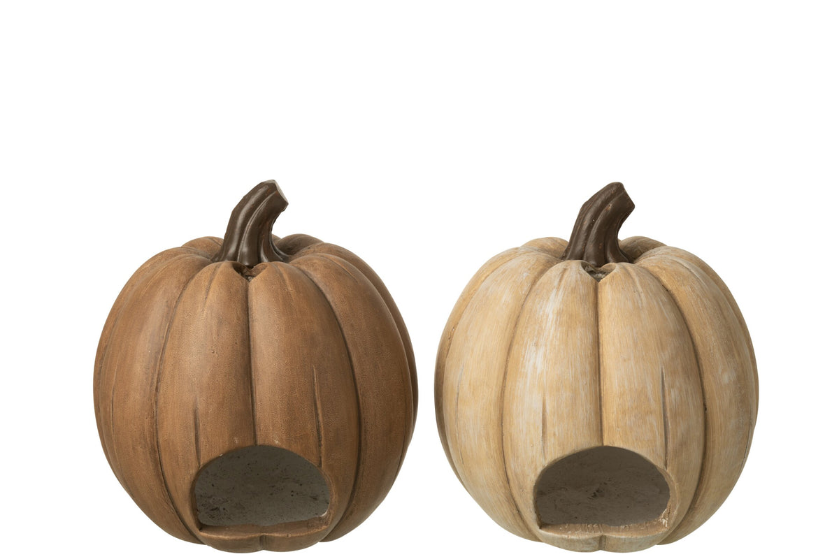 Kaarshouder Pumpkin Halloween Klei Caramel Assortment Van 2