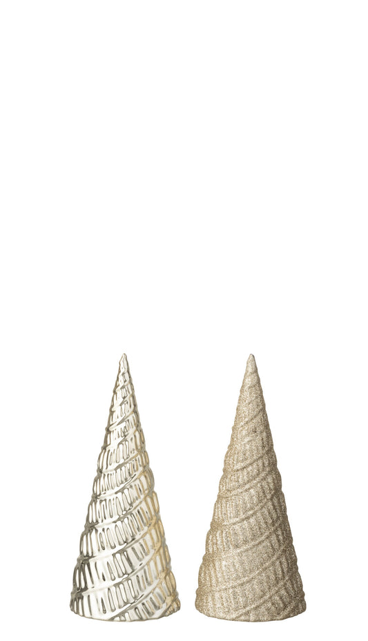 Tree Plastic Light Beige Assortment Of 2