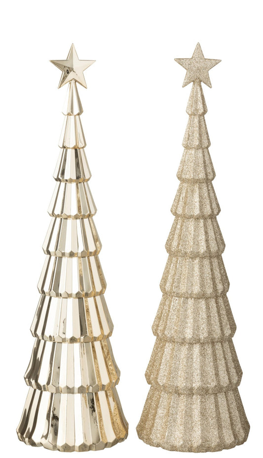 Tree + Star Plastic Light Beige Assortment Of 2