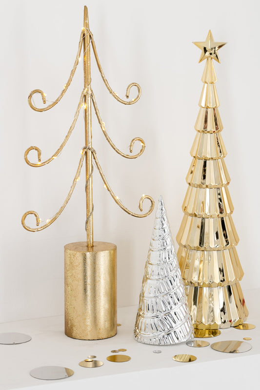 Tree Plastic Silver Colored Assortment Of 2