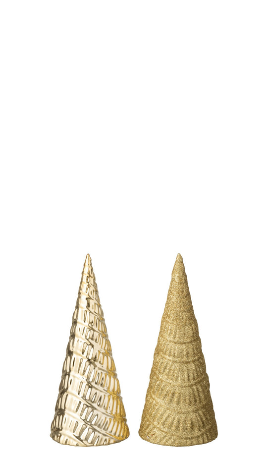 Tree Plastic Gold Colored Assortment Of 2