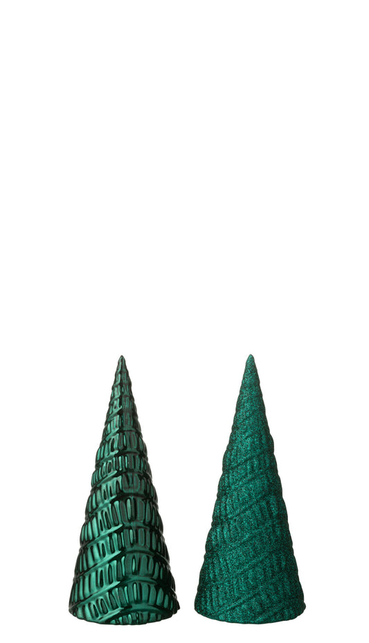 Tree Plastic Dark Green Assortment Of 2