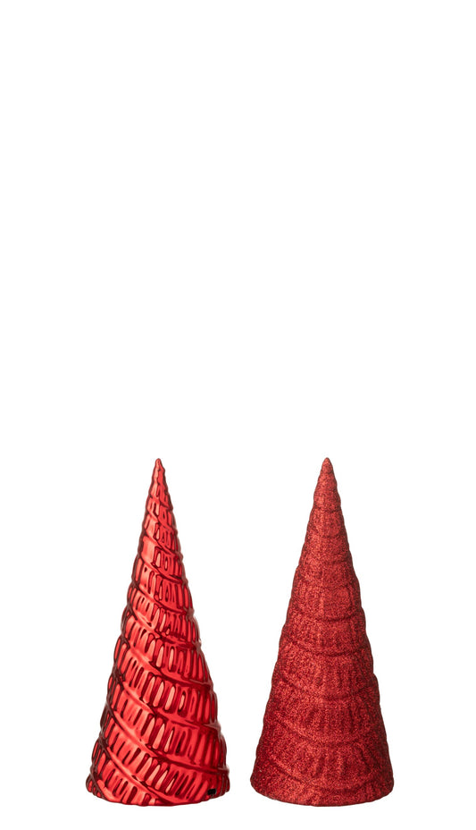 Tree Plastic Christmas Red Assortment Of 2