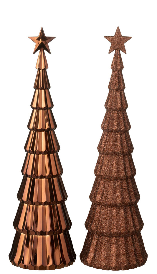 Tree + Star Plastic Dark Brown Assortment Of 2