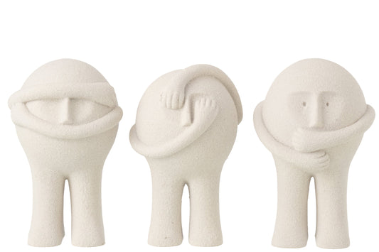 Figurine Bollie Resin Light Grey Large Assortment Of 3