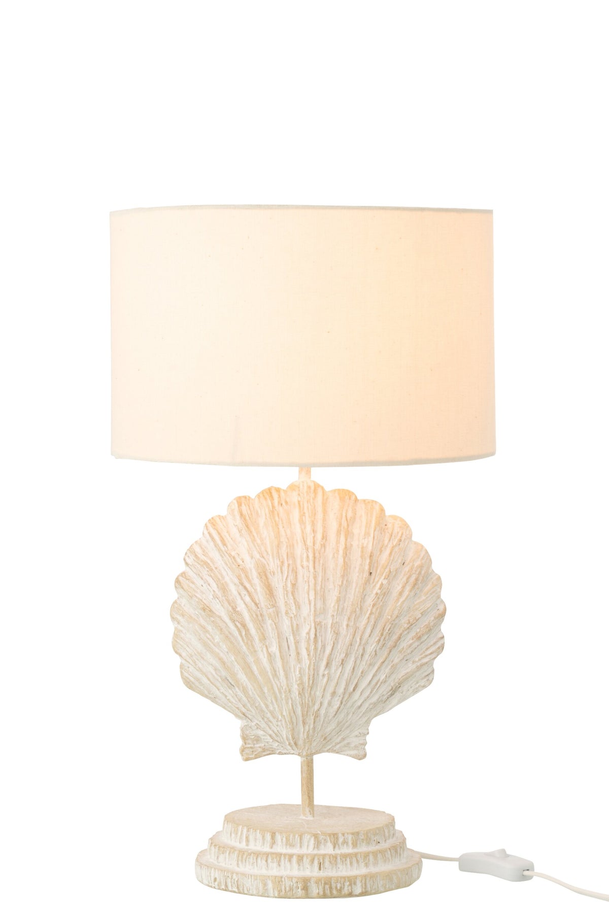 Table lamp shell polyresin white/natural